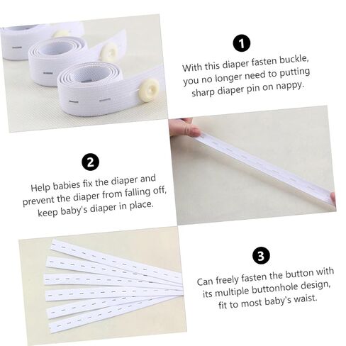 Totority 15pcs Adjustable Diaper Buckles Elastic Belt with Multiple Buttonholes Soft Fixing Fastener for Newborns Preventing Diaper Slipping and Avoiding Sharp Pins in Kuwait