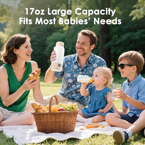 SORUTO Portable Milk Warmer for Travel, 45W Fast Charging Bottle Warmer with 17oz Large Capacity, Fast Heating Breast Milk Warmer, Long Battery Life, Precise Temp Control in Kuwait