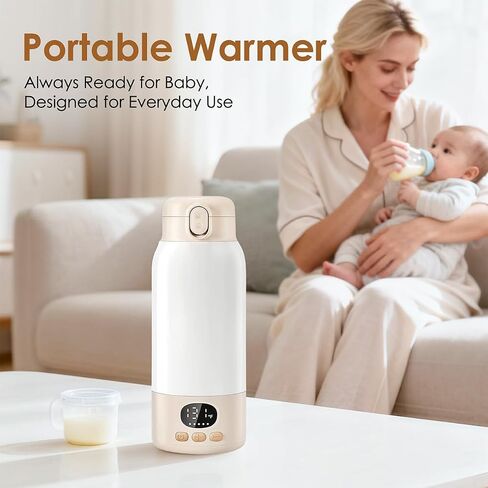SORUTO Portable Milk Warmer for Travel, 45W Fast Charging Bottle Warmer with 17oz Large Capacity, Fast Heating Breast Milk Warmer, Long Battery Life, Precise Temp Control in Kuwait