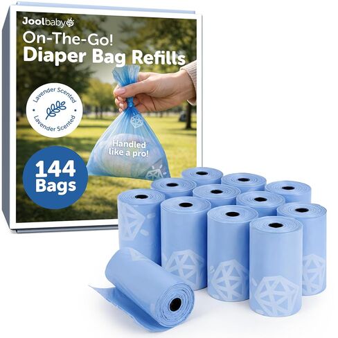 Jool Baby Disposable Diaper Bag Refills for Diaper Bag Dispenser (5 Rolls, 60 Count) – Lavender-Scented Odor-Controlling Diaper Sacks – Fits Any On-the-Go Dispenser in Kuwait