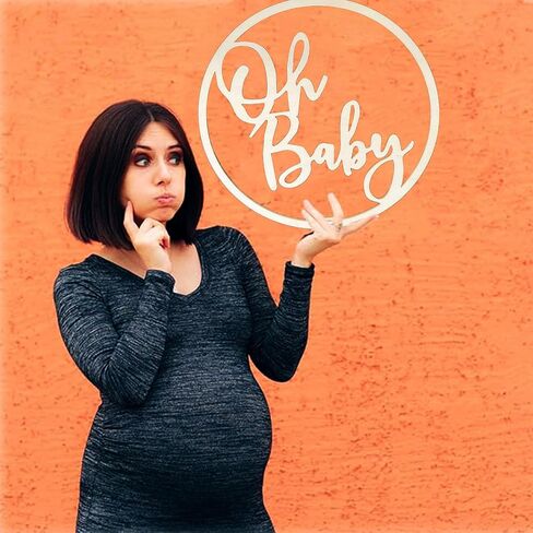 Oh BABY Wooden Circle Sign, Nursery Wall Decor, Baby Shower Backdrop, Gender Reveal Boy Girl Backdrop Decorations& Welcome Baby Party Decor,Newborn Announce Pregnancy Birthday Party Decorations in Kuwait