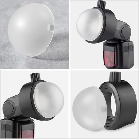 Hemobllo Photography Flash Dome Diffuser for Camera Portable Light Shade for Softening Harsh for Consistent Light Dispersion Portrait Photography in Kuwait