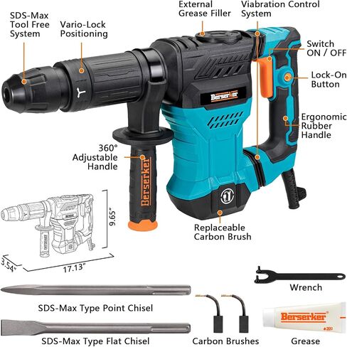 Berserker 12-Pound SDS-Max Demolition Jack Hammer with SDS Max Ground Rod Driver for 5/8 Inch & 3/4 Inch Ground Rods in Kuwait