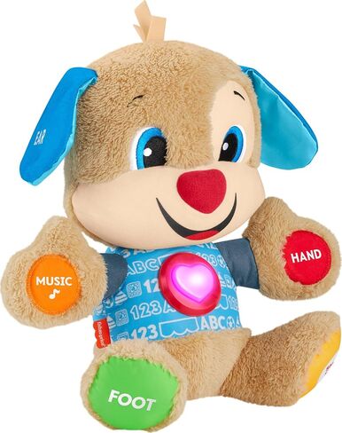 Fisher-Price Laugh & Learn Baby Learning Toy, Smart Stages Puppy, Plush with Lights Music and Educational Content for Ages 6M+ in Kuwait