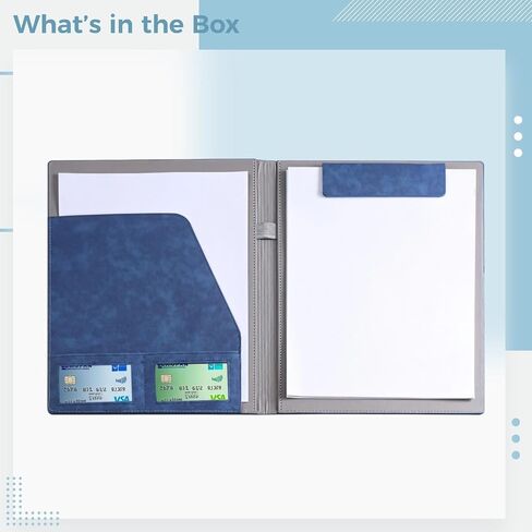 Leather Portfolio Folder with Magnetic Closure, A4 Business Padfolio, Card Slots, Executive Conference Document Organizer, Sales Contract Presentation Holder in Kuwait