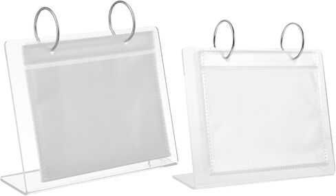 TOYANDONA Photo Insertion Edges Inner, Easy Pages Polished Removable and 2pcs Acrylic Flip Album Frame for Prevents Falling, Small Picture Book Stand Desktop for Office in Kuwait