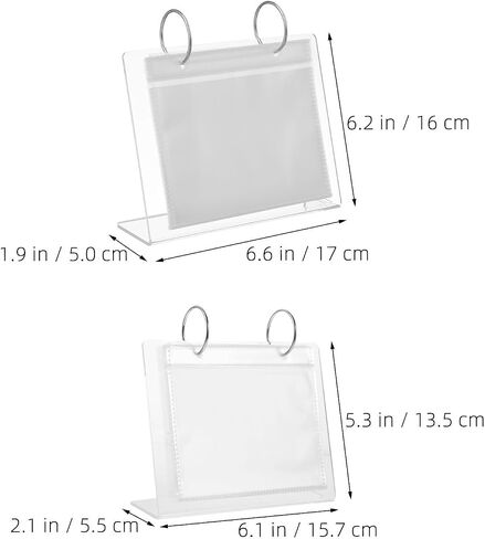 TOYANDONA Photo Insertion Edges Inner, Easy Pages Polished Removable and 2pcs Acrylic Flip Album Frame for Prevents Falling, Small Picture Book Stand Desktop for Office in Kuwait