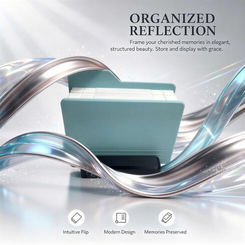 2 Pcs Desktop Photo Album for Instax, 12 Photos Capacity Folding Accordion Picture Display with Stand Base, Blue Home Office Decor Creative Frame Present in Kuwait