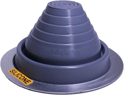 Flashers #7 Silicone Grey High Temp Round Flexible Roof Jack Pipe Boot Metal Roofing Pipe Flashing (Pipe OD 6" to 11") - 100% Made in The USA in Kuwait