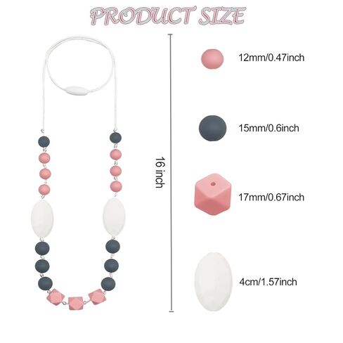 Silicone Nursing Necklaces for Mom to Wear - 2pcs Sensory Chew Necklace | Food-Grade silicone，Safety breakaway clasp，Cord length easily adjustable in Kuwait