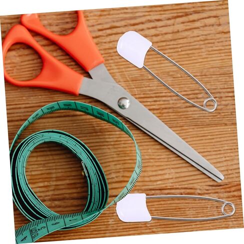 Healifty 50pcs Diaper Safety Pins Large White Fasteners with Covered Ends for Secure Diaper and Clothes Fixing Resistant Durable Pins for Care and DIY Crafts in Kuwait