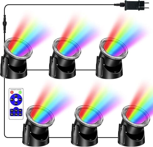 POPOSOAP Solar Pond Lights, RGB LED Pond Lights Waterproof IP68, 2200mAh Battery Underwater Solar Light with Two Modes Options for Pond Fountain Pool Garden Decoration(3 Headlamp) in Kuwait