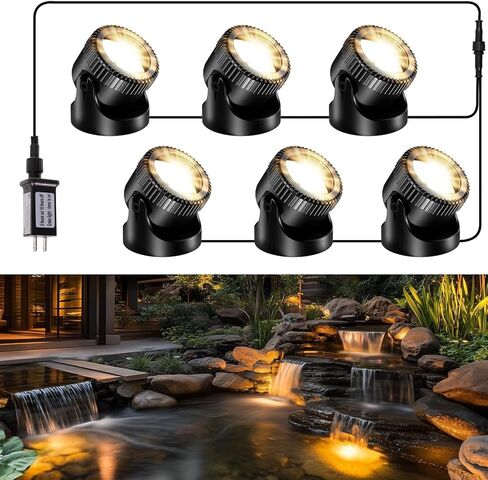 POPOSOAP Solar Pond Lights, RGB LED Pond Lights Waterproof IP68, 2200mAh Battery Underwater Solar Light with Two Modes Options for Pond Fountain Pool Garden Decoration(3 Headlamp) in Saudi Arabia