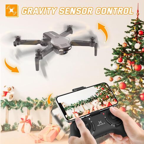 Foldable Drones for Kids Beginners - With 1080P HD Camera, FPV Remote Control Quadcopter, One Key Start/Land, Altitude Hold, 2 Batteries RC Helicopter Toys Gifts for Boys (Dark Brown) in Kuwait