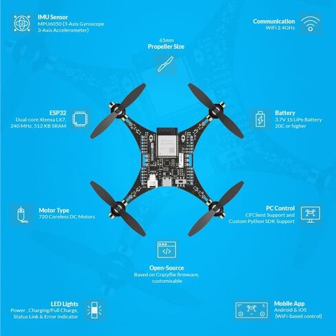 LiteWing - ESP32 based Programmable Drone Development Board without Battery for Makers, Developers and Educators (Ready to Fly) in Kuwait