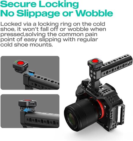 AODELAN Wireless and Wired USB-C Rechargeable Camera Video Remote Control | Recording with One-Button Record and Cold Shoe Mount, Compatible with Canon EOS R50 R10, for Sony ZV-E10, for Nikon Z30 in Kuwait