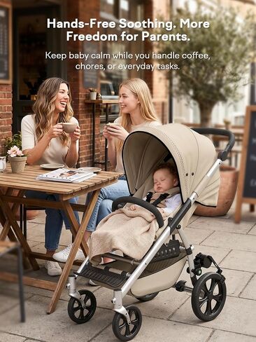 GROWNSY Hands-Free Baby Stroller Rocker, Automatic Infant Sleep Soother with Variable Speed Control, Portable Pram Rocking Device, Universal Fit for Single & Double Strollers, Power Bank Operated in Kuwait