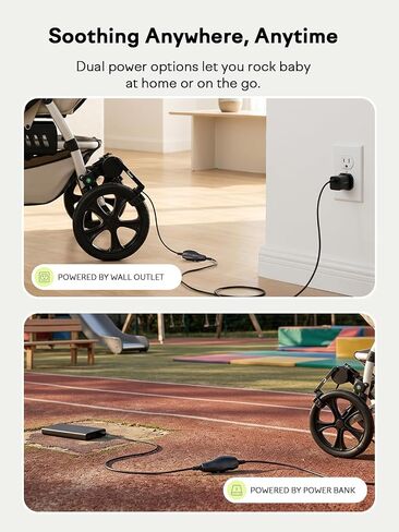 GROWNSY Hands-Free Baby Stroller Rocker, Automatic Infant Sleep Soother with Variable Speed Control, Portable Pram Rocking Device, Universal Fit for Single & Double Strollers, Power Bank Operated in Kuwait