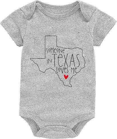 Someone In Texas Loves Me Baby Girls Boys Bodysuit Newborn Short Sleeve Romper Infant Cotton Clothes in Kuwait
