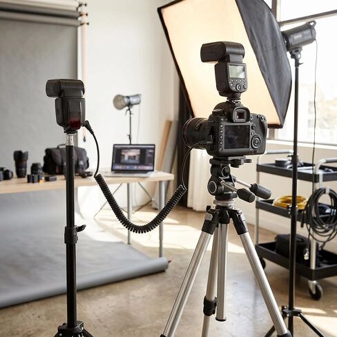 12 Inch / 30 Cm Professional Flash Synchronization Cable for The Camera Outside The Connection Soft Machine and Wear Resistant Material in Kuwait