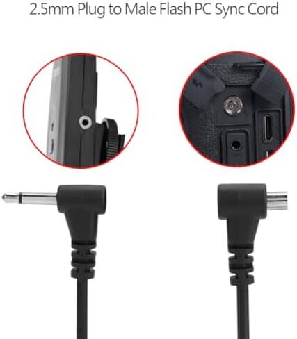 12 Inch / 30 Cm Professional Flash Synchronization Cable for The Camera Outside The Connection Soft Machine and Wear Resistant Material in Kuwait