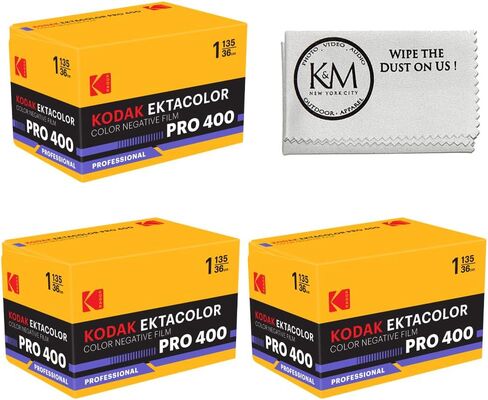 Kodak Ektacolor PRO 400 Color Negative Film | 35mm Roll Film (36 Exposures) 5 Rolls + Cloth in Kuwait
