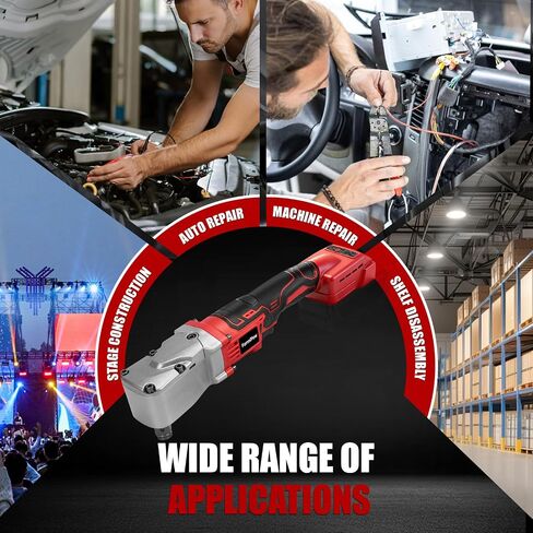 Right Angle Impact Wrench for Milwaukee M18 Battery (No Battery) | 1/2" Square Drive, 280Nm, 2-Speed Control, Cordless Design, LED Light, Safety Lock, Includes 5 Sockets for Tight Spaces in Kuwait