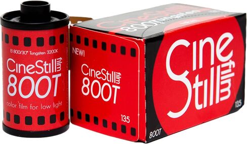 CineStill Film 800Tungsten C-41 Color Negative Film (35mm Roll Film, 36 Exposures) - 2-Pack with Microfiber Cleaning Cloth in Kuwait
