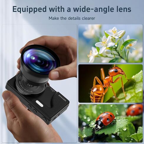 64MP 4K Vlogging Camera, 64GB Fast Autofocus Digital Camera with Dual Cam, Wide Lens, 2000mAh Battery and 18X Digital Zoom - Ideal for YouTube, Tiktok, Travel, Beginners Video Recording Creation in Kuwait