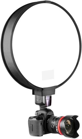 Mikikit Portable Foldable Photography Softbox Lamp Shade for DSLR Flash Round Design Light Diffuser Easy to Install and Move Cover in Kuwait