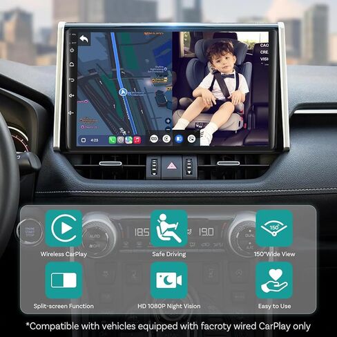 Baby Car Camera,Car Camera for Baby,Wireless CarPlay Adapter with 1080P, HD Night Vision, 150° Wide Angle, Real-Time Rear Seat Monitor, Easy Installation in Saudi Arabia