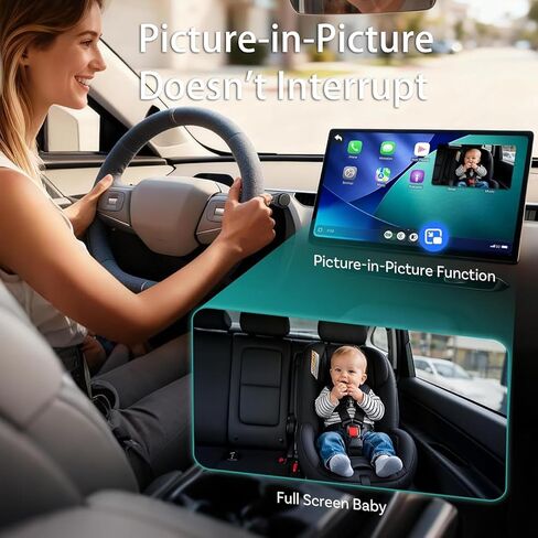 Baby Car Camera,Car Camera for Baby,Wireless CarPlay Adapter with 1080P, HD Night Vision, 150° Wide Angle, Real-Time Rear Seat Monitor, Easy Installation in Saudi Arabia