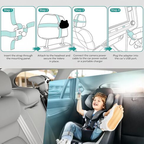 Baby Car Camera,Car Camera for Baby,Wireless CarPlay Adapter with 1080P, HD Night Vision, 150° Wide Angle, Real-Time Rear Seat Monitor, Easy Installation in Saudi Arabia