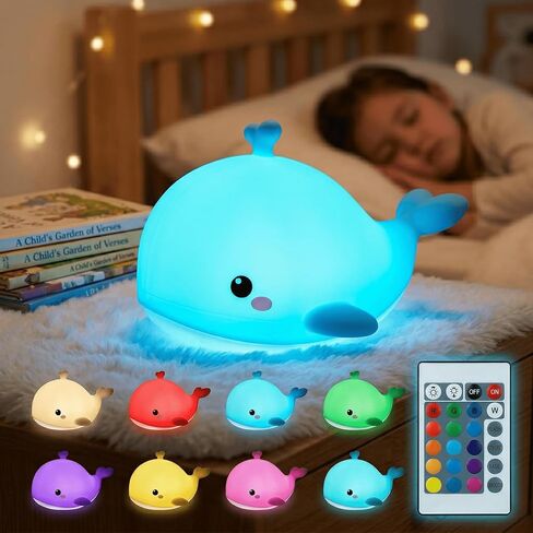 Hedgehog Night Light, Touch/Remote Lamp with 15/30/60 Min Timer | 8-Color Changing Bedside Lamp | Long Battery Life USB-C Charge | Cozy Sleep Companion | Modern Desk Decor for College Dorms in Saudi Arabia