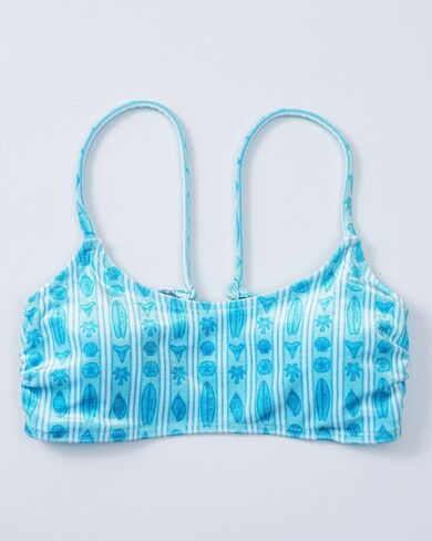 Pink Palm Puff Cleo Top in Azure in Kuwait