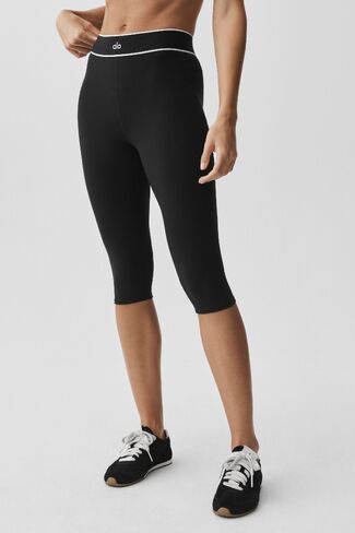 Alo Yoga ALO Softsculpt High-Waist Amp It Up Capri - Black in Kuwait