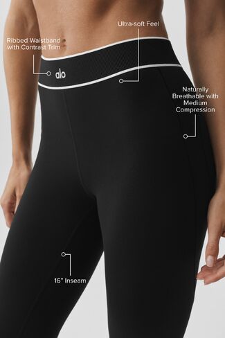 Alo Yoga ALO Softsculpt High-Waist Amp It Up Capri - Black in Kuwait