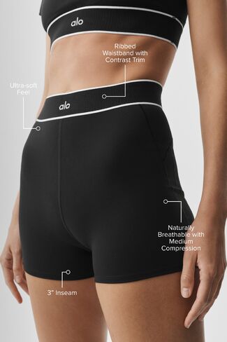 Alo Yoga 3" ALO Softsculpt High-Waist Amp It Up Short - Black in Kuwait