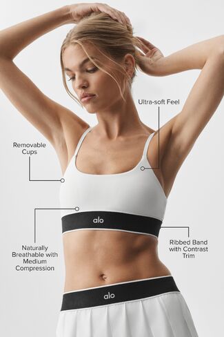 Alo Yoga ALO Softsculpt Amp It Up Bra - White/Black in Kuwait