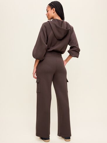 Old Navy High-Waisted Bounce Fleece Wide-Leg Cargo Sweatpants - Black Coffee in Kuwait