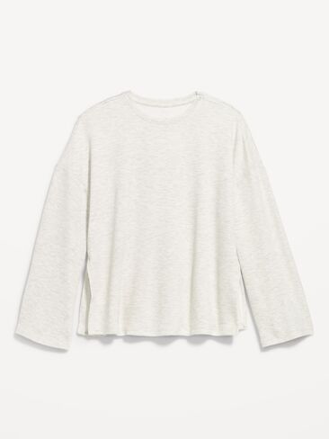 Old Navy Bounce Lite Oversized Bell-Sleeve Tunic - Heather Gray in Kuwait