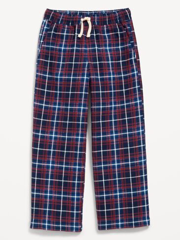 Old Navy Pull-On Baggy Plaid Flannel Pants for Boys - Burgundy Tartan in Kuwait