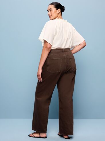 Old Navy Extra High-Waisted Wide-Leg Jeans - Earthen in Kuwait