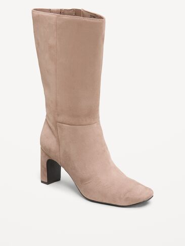 Old Navy Mid-Calf Square-Toe Boot for Women - Chocolate Malted in Kuwait