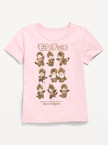 Old Navy Monchhichi® Graphic T-Shirt for Girls - Pink Pirouette in Kuwait