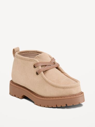 Old Navy Faux-Suede Derby Boots for Toddler - Taupe in Kuwait
