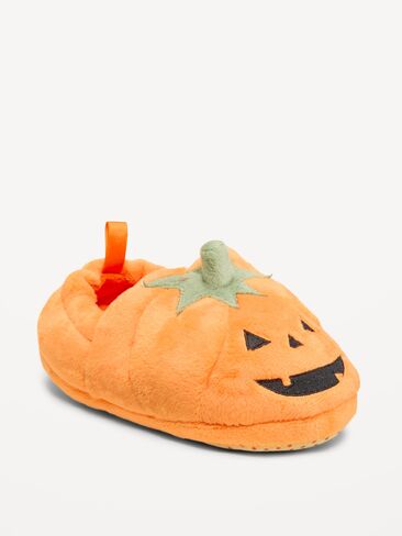 Old Navy Velour Pumpkin Slippers for Toddler - Enlightened Orange in Kuwait