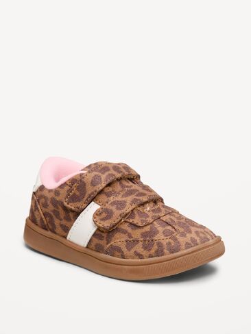 Old Navy Double Secure-Strap Faux-Suede Sneakers for Toddler Girls - Leopard in Kuwait