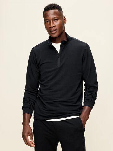 Old Navy Recharge Knit Quarter-Zip Pullover - Black in Kuwait