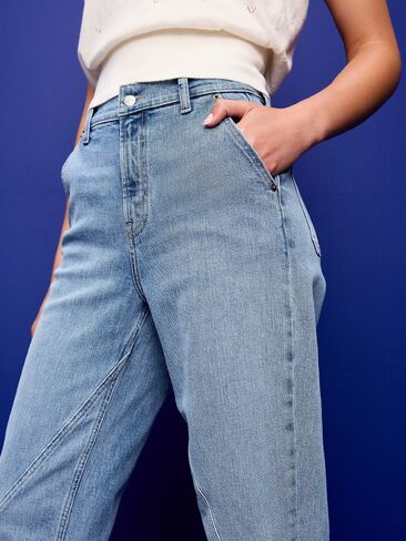 Old Navy High-Waisted Baggy Barrel Jeans - Vintage Surf in Kuwait